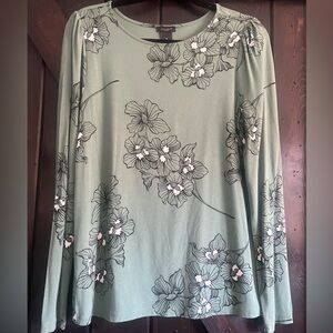 Green Floral Top l M
